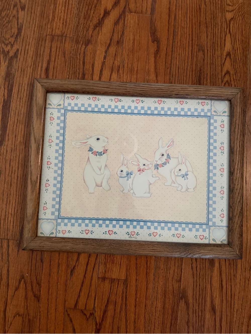 Vintage 80s Framed Bunny Rabbit
Cottagecore Country